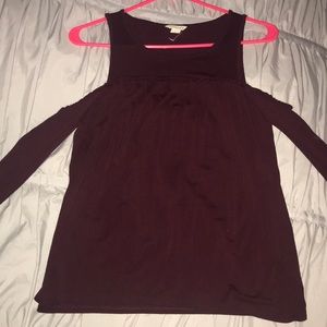 Long sleeve cold shoulder top